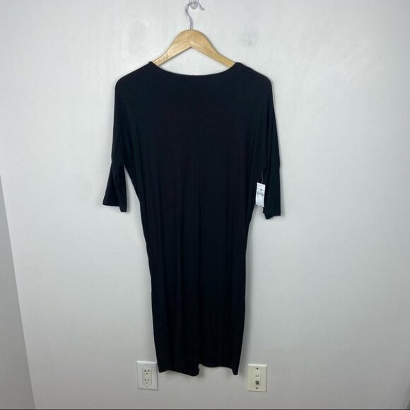 NWT Black Tie Front Dress Size Large Spence + Shaw New Tags Midi Length‎ Minimal - Picture 9 of 9